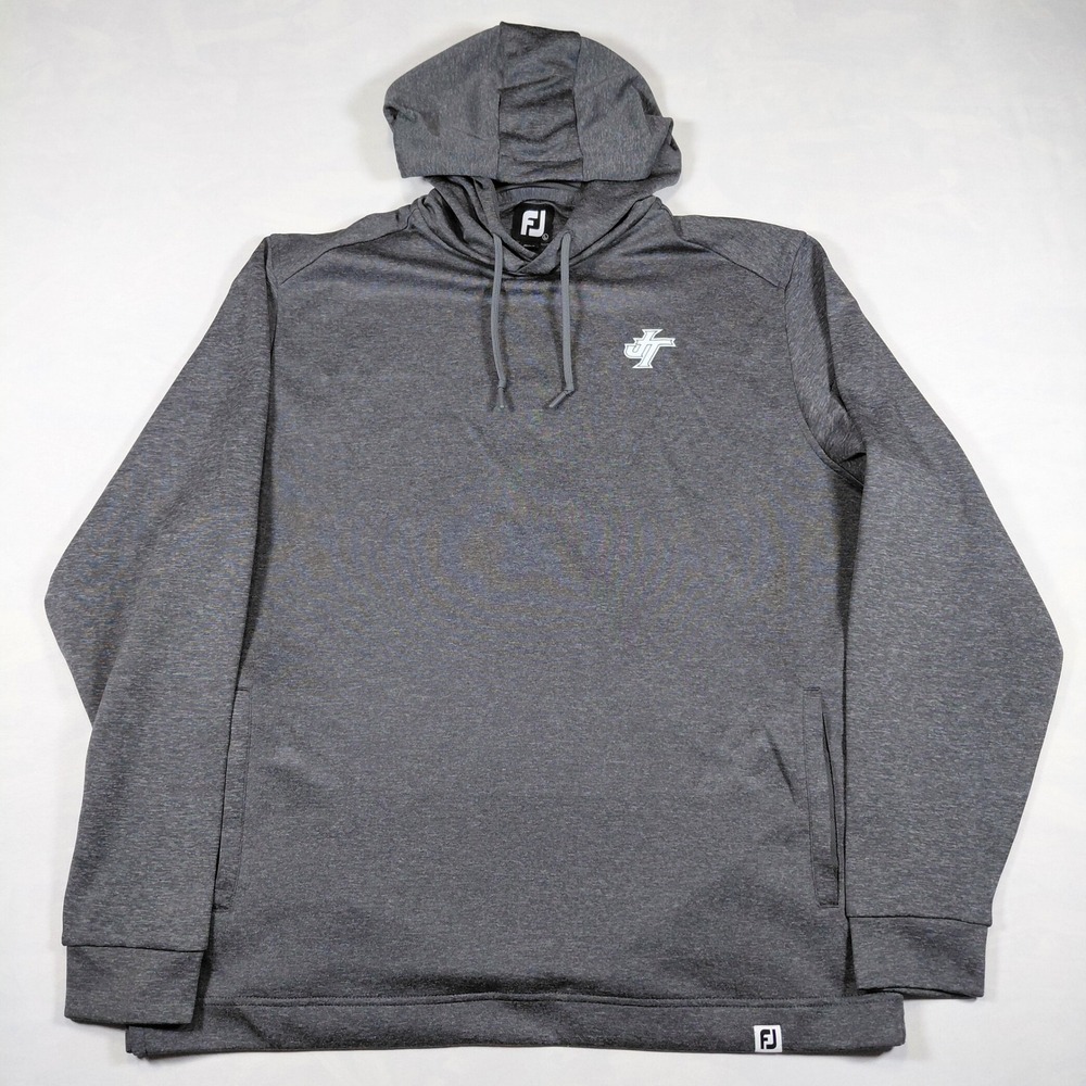 FootJoy Mens Large Gray Heathered Jenks Golf Trojan Hoodie Sweatshirt L - Picture 4 of 13